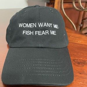 Women want me fish fear me dad hat black